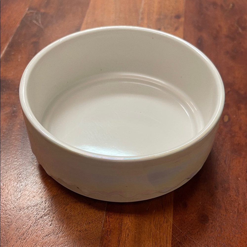 White Ceramic Dog Bowl